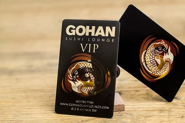 Clear Transparent Gohan Sushi Lounge VIP Card with Gold Foil