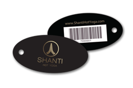 Shanti Hot Yoga Membership Key Tags with Barcode