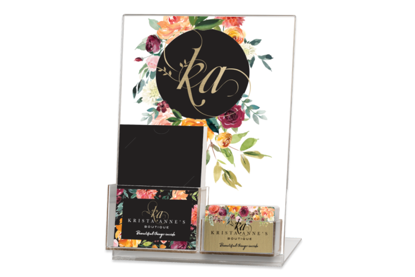 Display Stand With Gift Cards And Backers