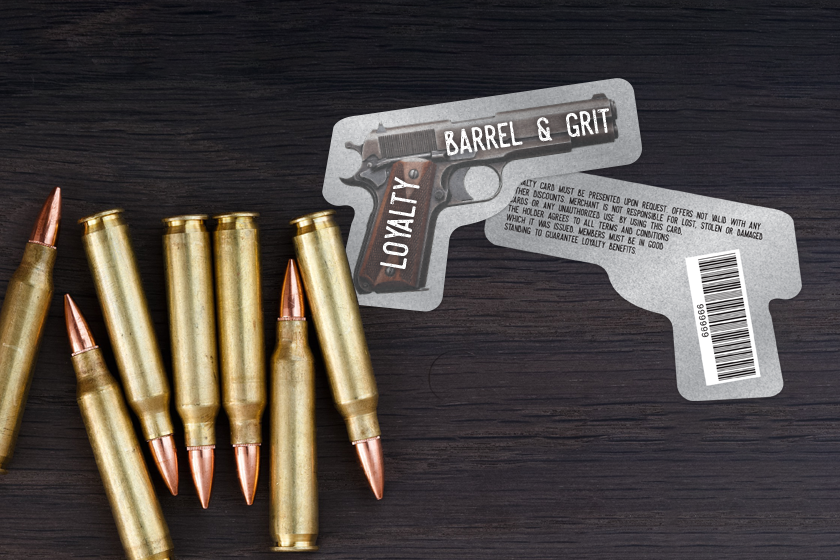 Pistol Shaped Loyalty Cards For Gun Stores