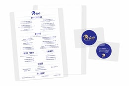 Clear Menu and Promo Card for Prive Lounge