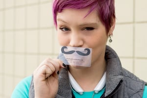 Clear Transparent Photo Booth Interactive Mustache Business Cards