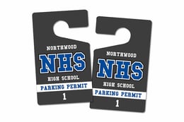 Student parking permits for a high school