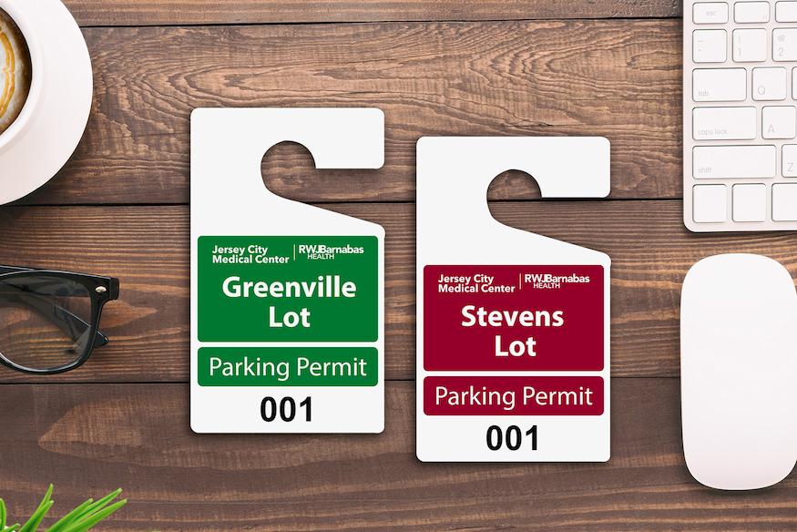 Example of parking pass printed by Plastic Printers