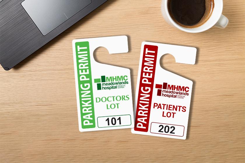 Parking passes printed by Plastic Printers