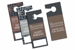 Guest parking pass with writable panel