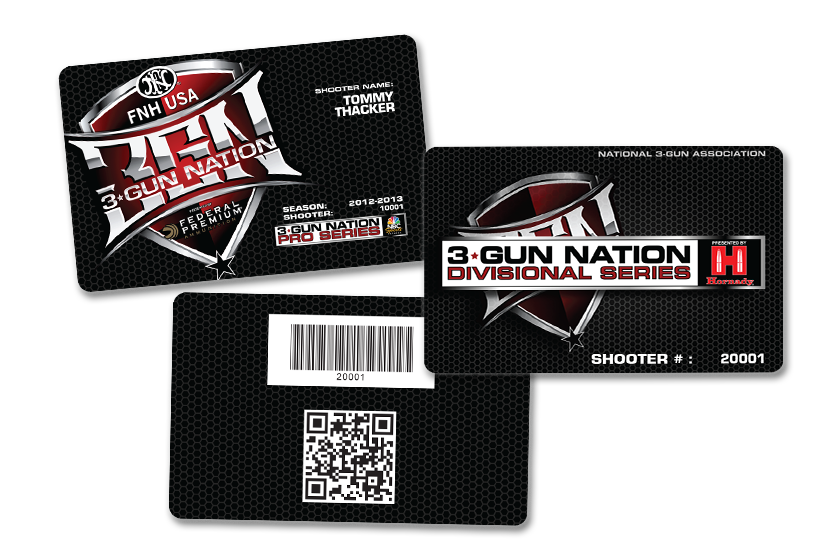 Gun Association Membership Cards with custom barcode and QR code