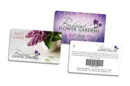 Gift cards with barcodes for a garden center