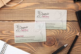 Clear Business Card Design that Highlights the Golf Industry