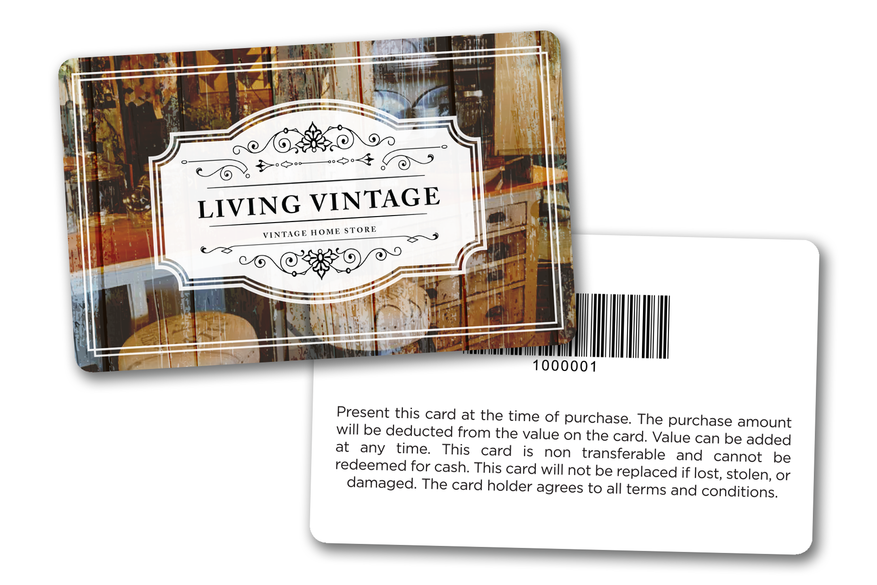 Custom Gift Cards for Living Vintage - A Vintage Home Store