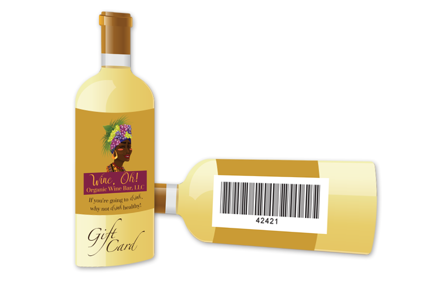 Wine Bottle Shaped Gift Card