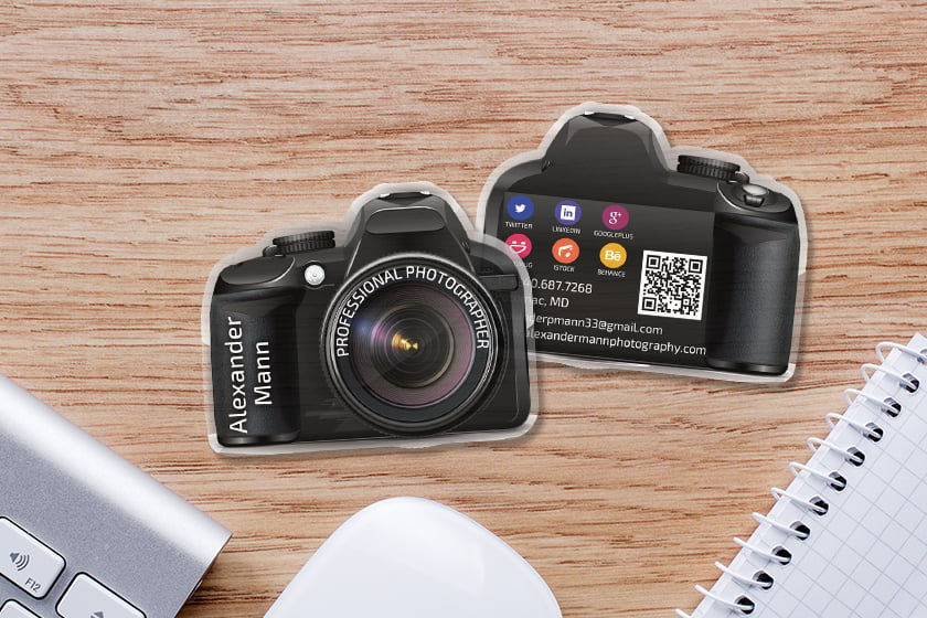 Photography Marketing Die Cut Business Card