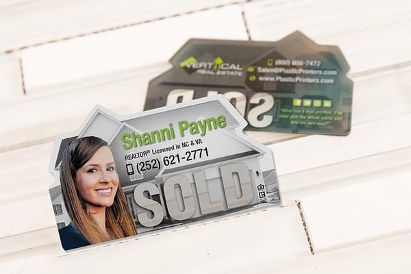 Clear House Shaped Realtor Business Cards