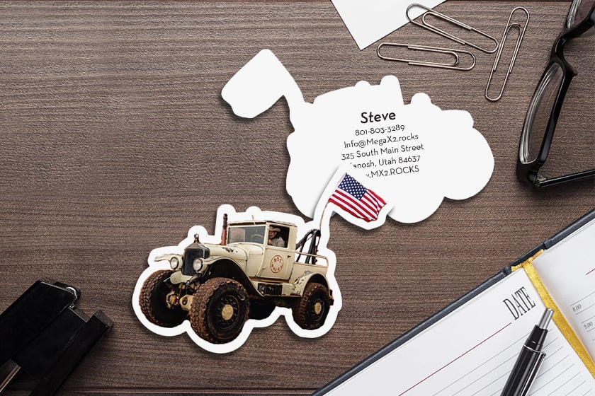 Unique Custom Jeep Vehicle Shaped Business Card