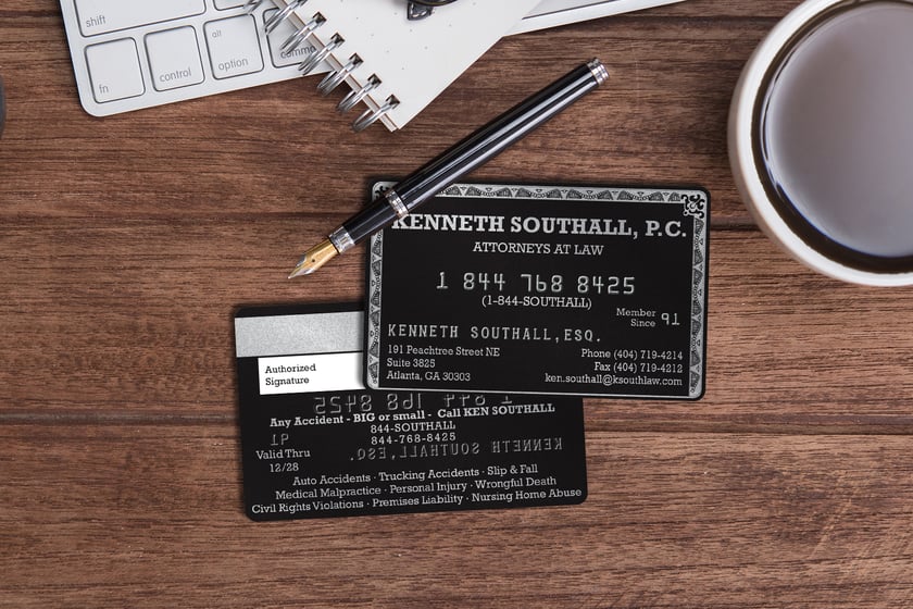 Credit card style business cards with embossing