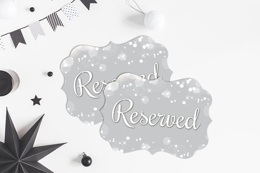 Fancy Wedding Reserved Reception Table Signs