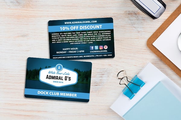 White Bear Lake Admiral D's Dock Club Membership Card