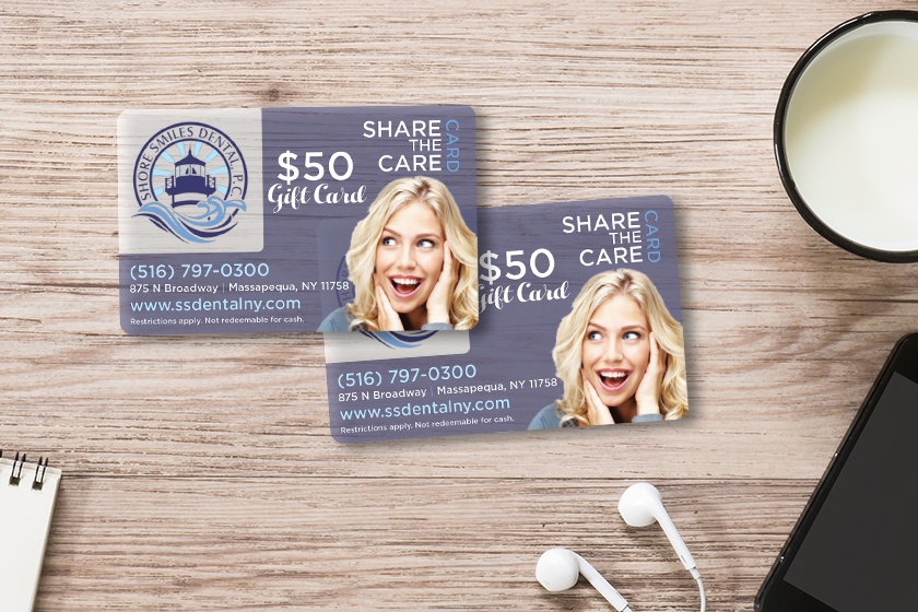 Dental gift cards for a dentist office