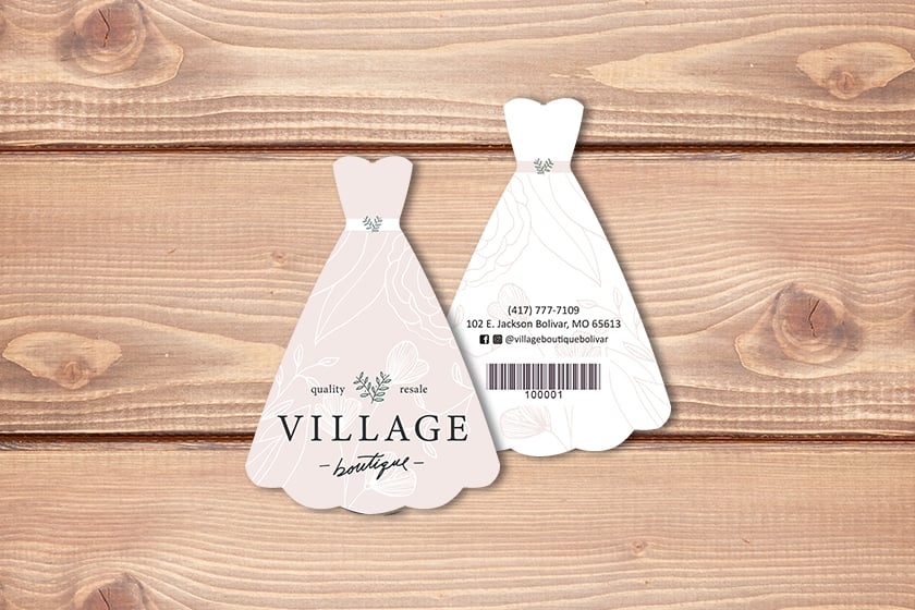 Die Cut Dress Shaped Business Cards