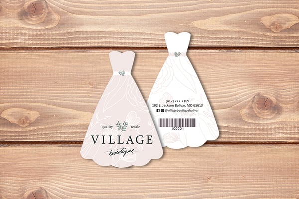 Die Cut Dress Shaped Business Cards