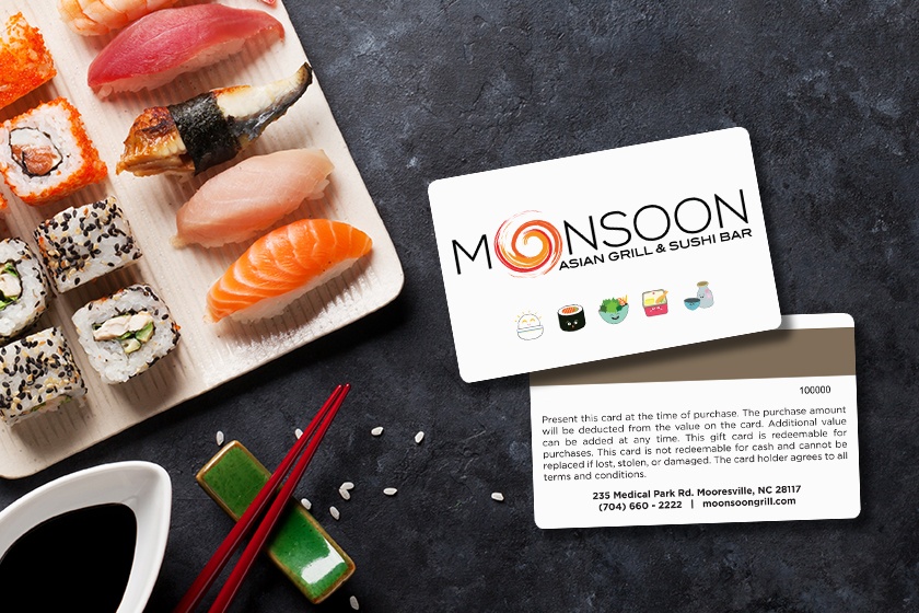 Restaurant gift cards for a sushi restaurant