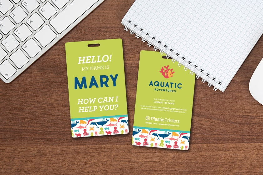 Customer service badge for an aquarium