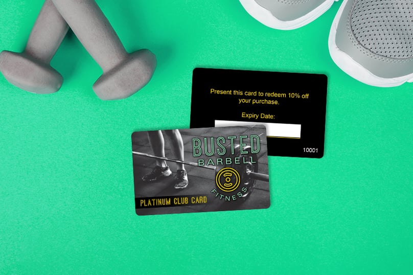 Membership cards for a gym