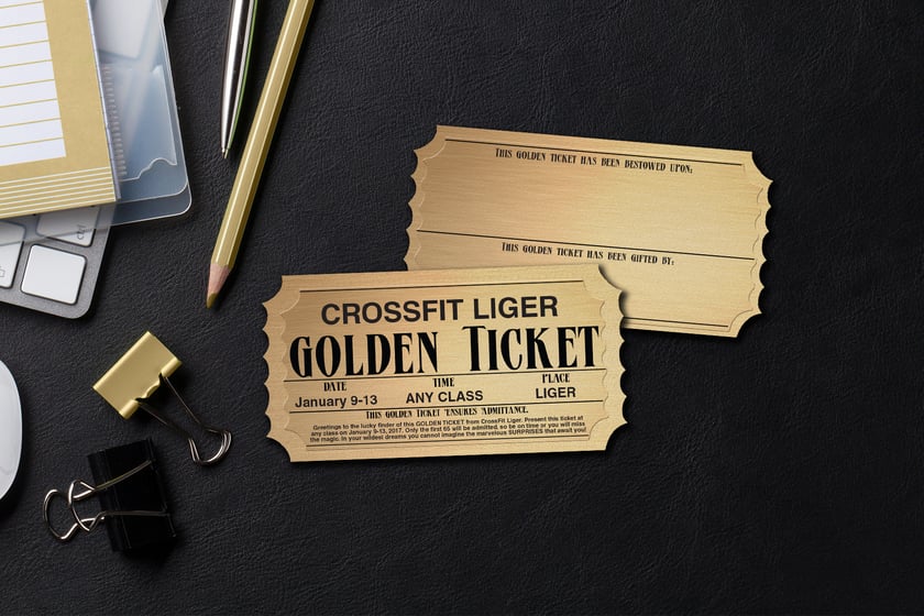 Golden Ticket Writable Gym Promotional Cards