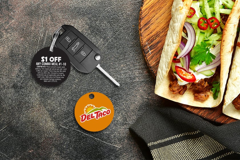 Round key tags for a restaurant discount program