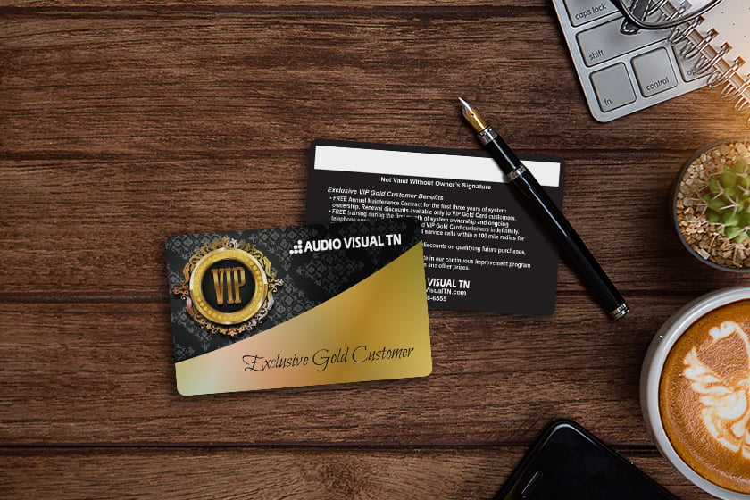Gold Platinum VIP Exclusive Gold Customer Card for Audio Visual TN
