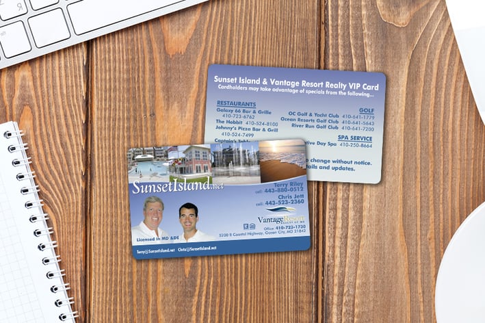 Sunset Island Plastic Business Card