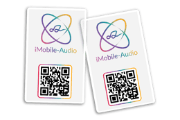Clear Business Cards with QR Codes for iMobile-Audio