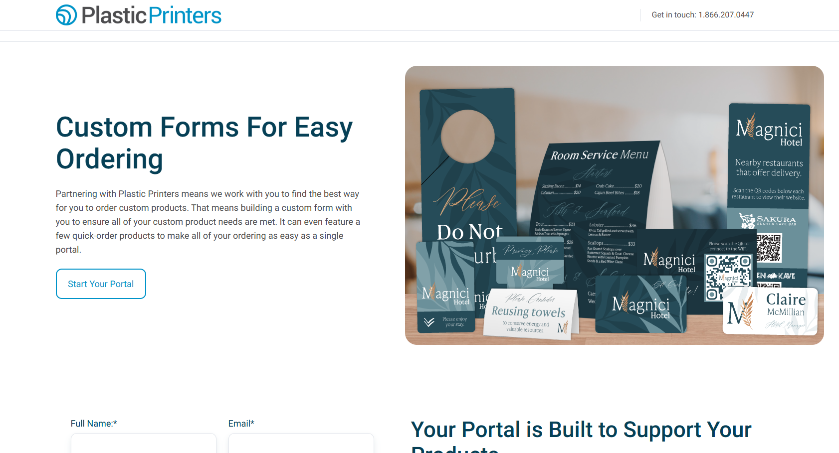 Custom Ordering Portal for Plastic Printers Partners