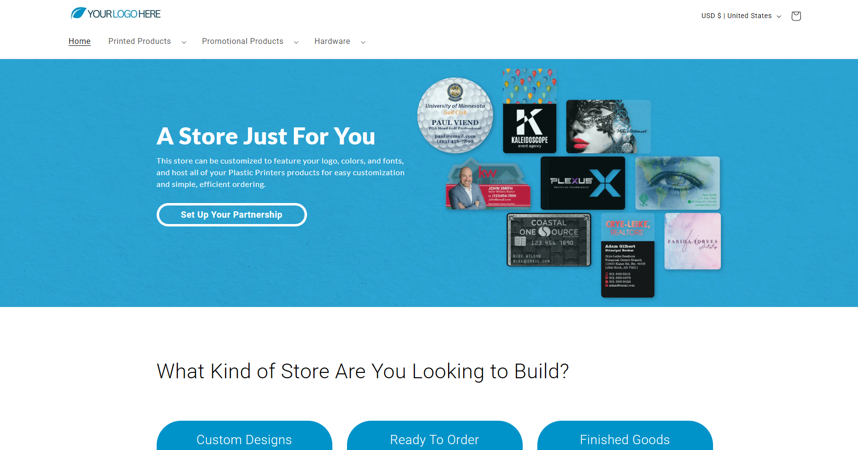 Image of the Front Page of A Demo Store
