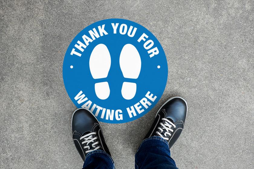 Floor decals for social distancing