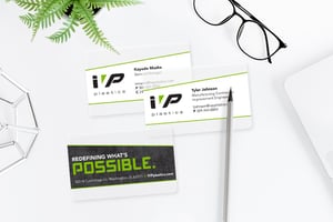 Satin Frosted Business Cards for IVP Plastics
