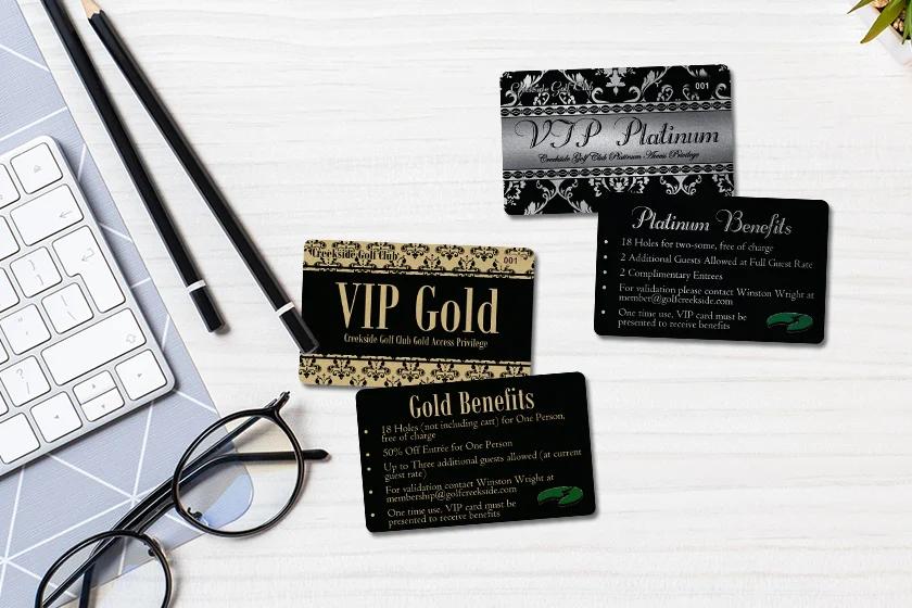 Example of design elements for creating VIP cards