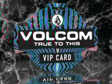 Volcom Custom Shape Die Cut VIP Card with Lanyard Slot