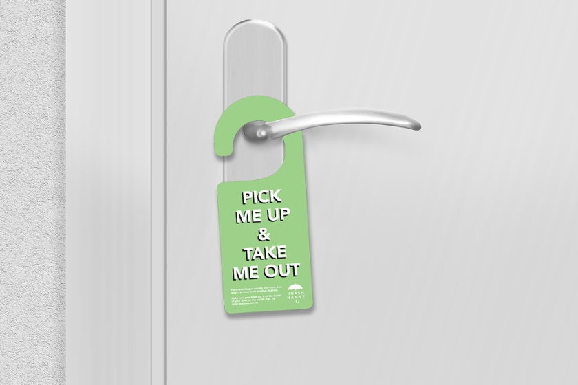 Business door hangers produced by Plastic Printers