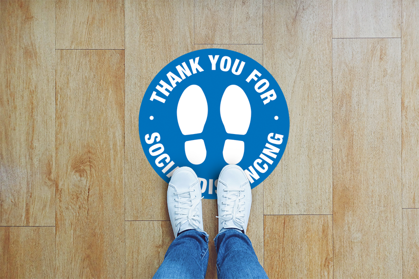 Social distancing floor decals for your pet shop