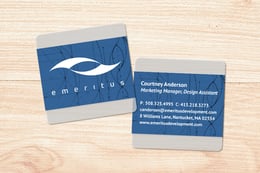 Square Frosted Business Card for Emeritus Marketing Firm