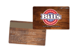 Restaurant gift cards with a magnetic stripe