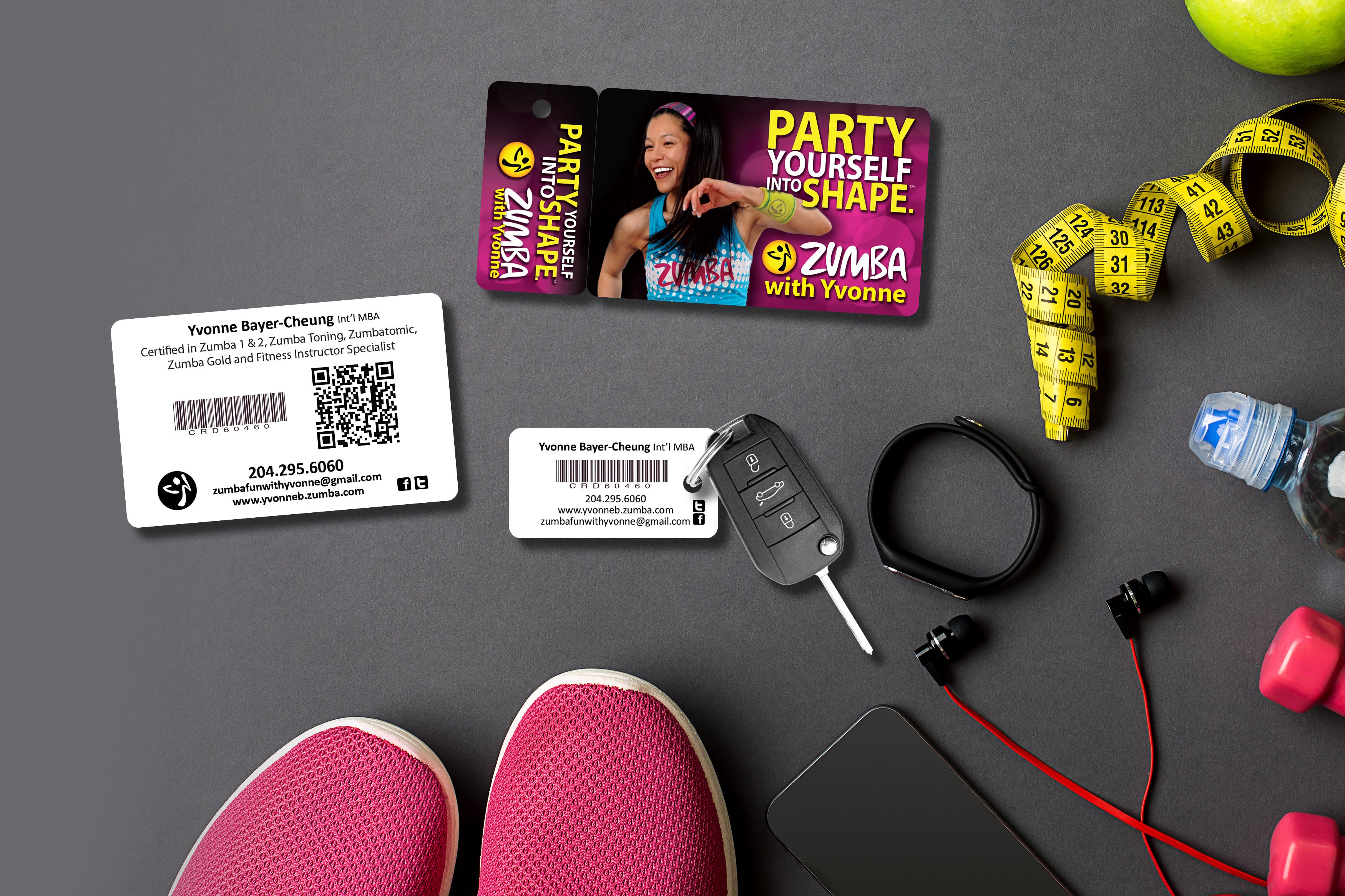Membership-Card-Combo-Key-Tag-Barcode-Zumba-Fun-With-Yvonne-KT5801-J013610-Sample