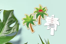 Die Cut Palm Tree Shaped Luggage Tag with Writable Surface