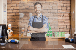 Sneeze guards for a retail business