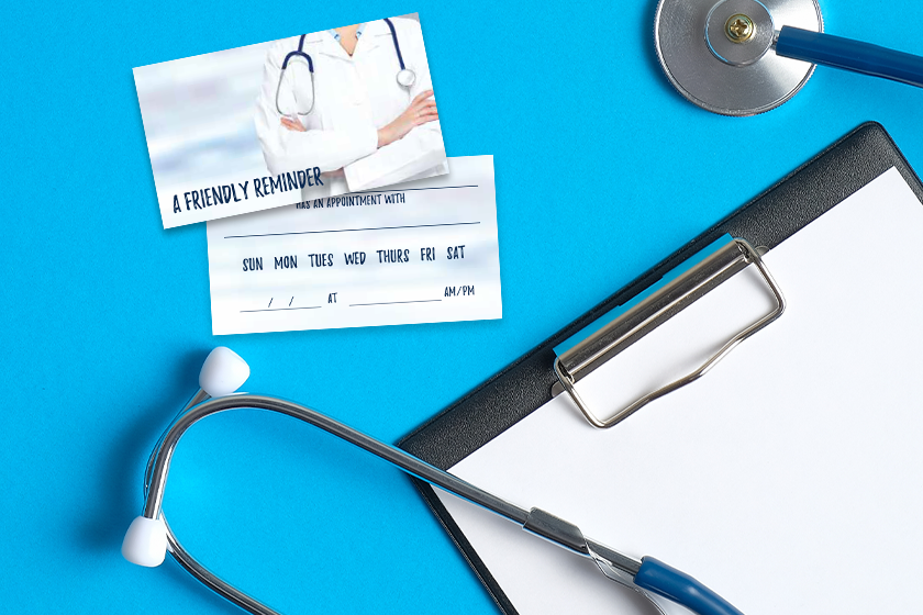 Doctor appointment card for medical marketing