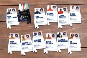 Example of Auburn Football Business Card Shaped like the State of Alabama