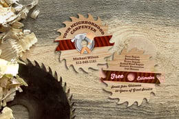 Saw Blade Shaped Business Cards