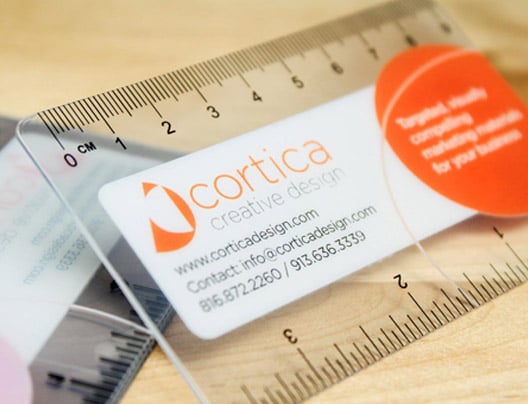 Examples of Clear Business Cards for Cortica Creative Design