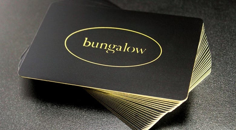 Custom black gift cards for Bungalow